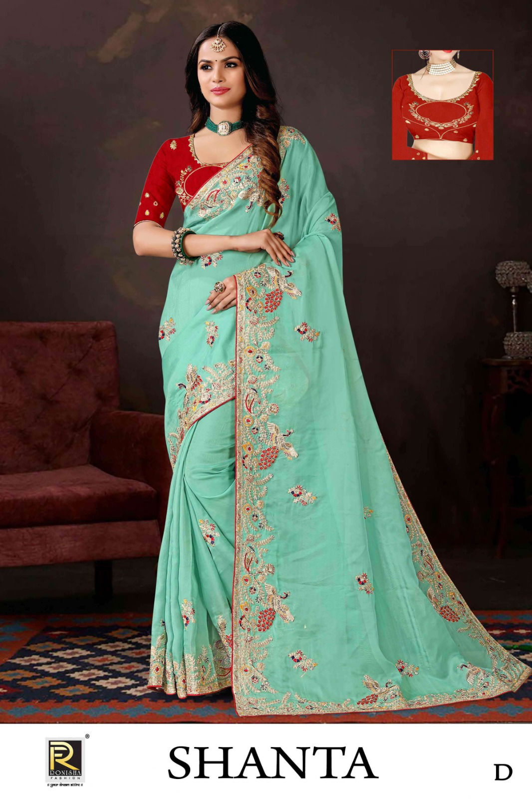 Shanta A to D By Ronisha Party Wear Sarees Catalog